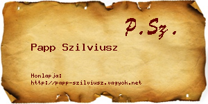 Papp Szilviusz névjegykártya